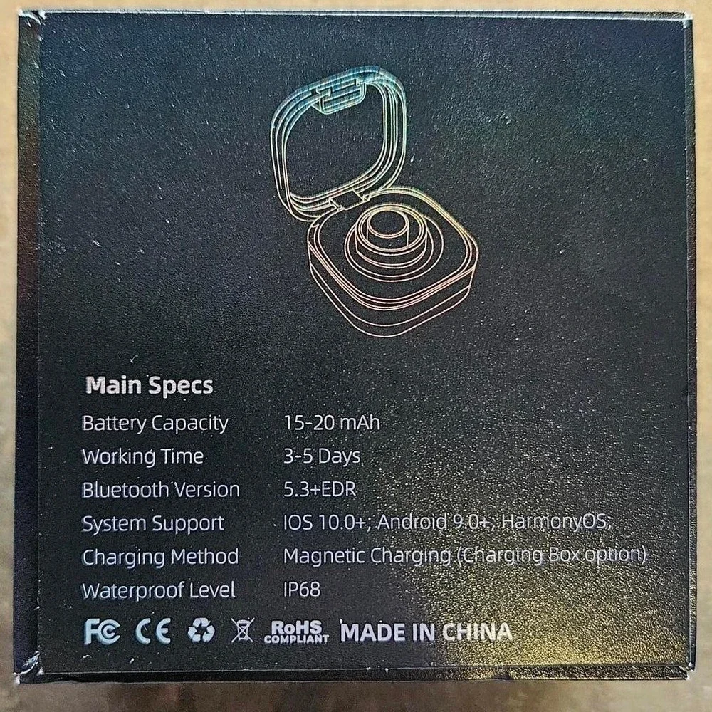 MILAVAN RING 2.0 SMART RING SIZE 10 USB CHARGING MAGNETIC IP68 WATERPROOF